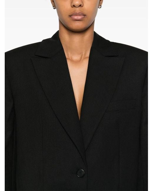 Anine Bing Black Single-Breasted Blazer