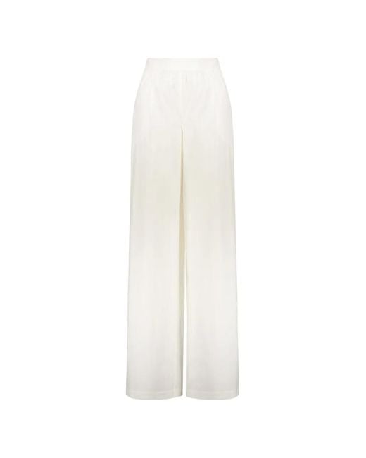 Boutique Moschino White High-Waisted Wide-Leg Trousers
