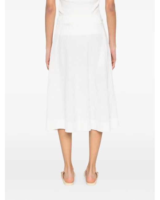 Herno White Cotton Elastane Skirt
