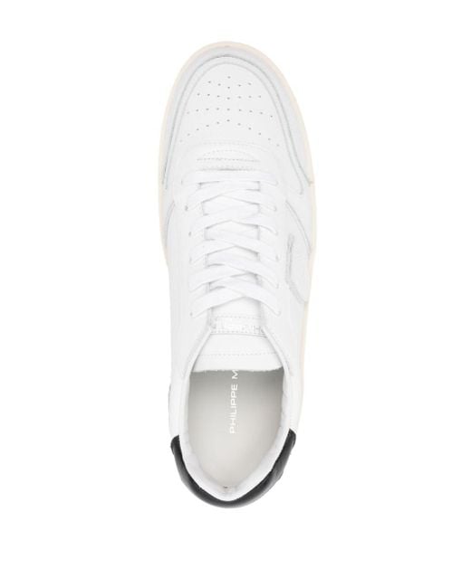 Philippe Model Nice Leren Sneakers Met Logopatch in het White voor heren