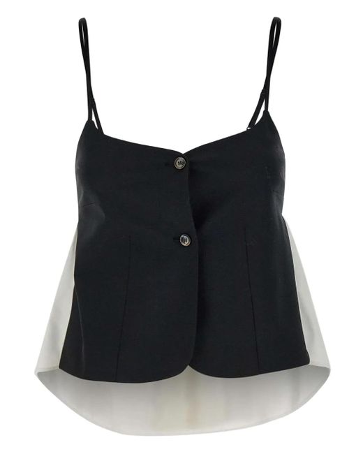 THE GARMENT Black Zweifarbiges Top