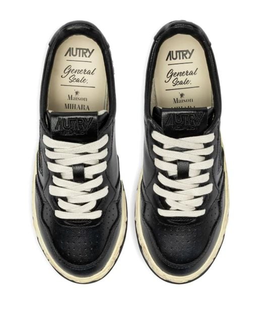 Autry Black X Maison Mihara Yasuhiro Medalist Low Leather Sneakers for men