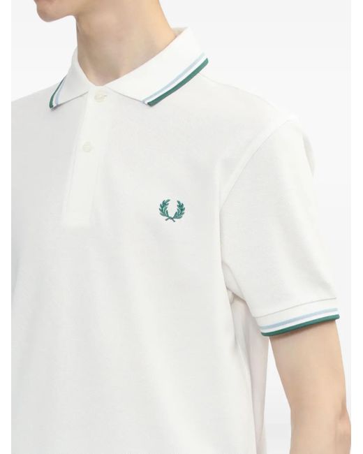 Fred Perry White Twin Tipped Shirt for men