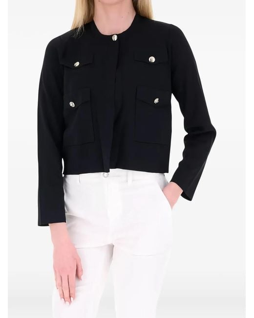 Liu Jo Black Button-Up Knitted Jacket