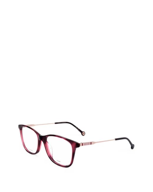 Carolina Herrera White Rectangle-Frame Glasses