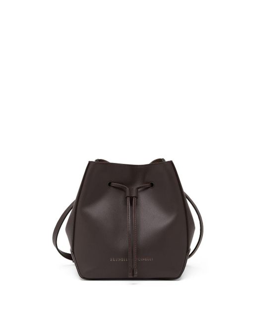 Brunello Cucinelli Brown Monili-embellished Leather Bag
