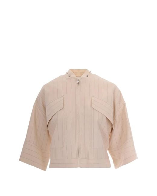 Liu Jo Natural Striped Embellished Jacket