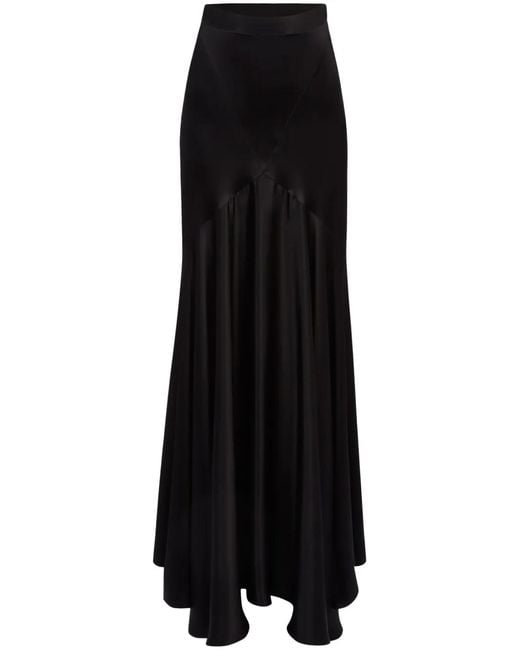 Nina Ricci Black Satin Mermaid Maxi Skirt