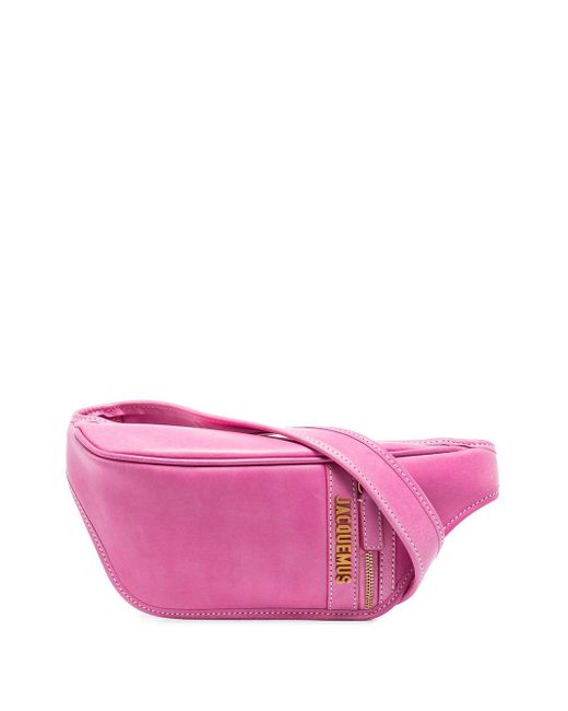 Jacquemus Pink Leather La Banana Logo Plaque Belt Bag