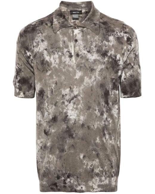Avant Toi Geribbeld Poloshirt Met Abstracte Print in het Gray voor heren