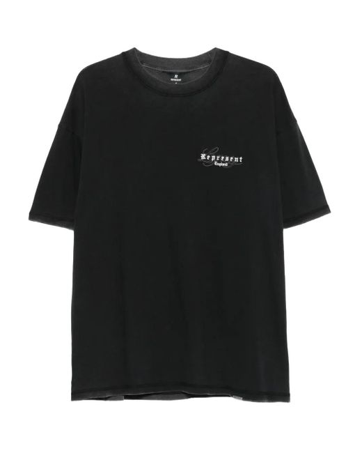 Represent T-Shirt Met Geborduurd Logo in het Black voor heren