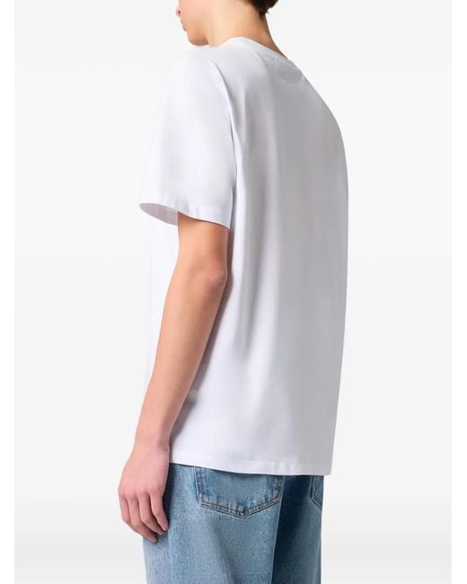 MSGM White Short-Sleeve T-Shirt for men