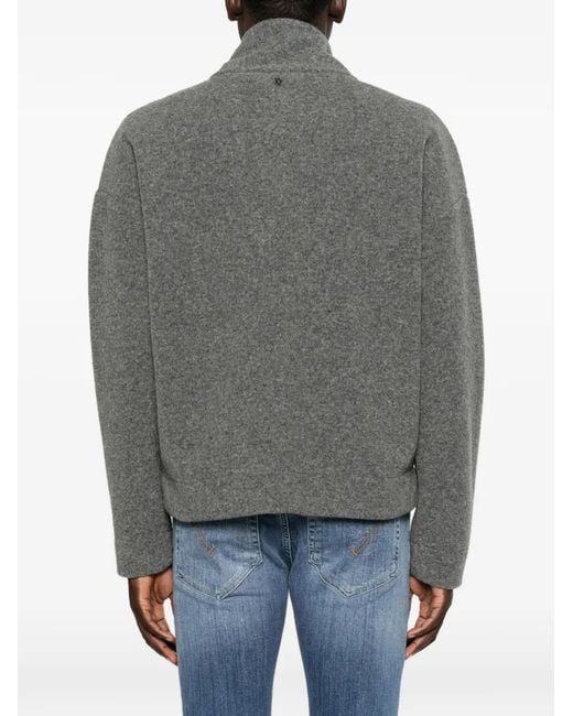 Dondup Gray Zip-Up High-Neck Jacket for men