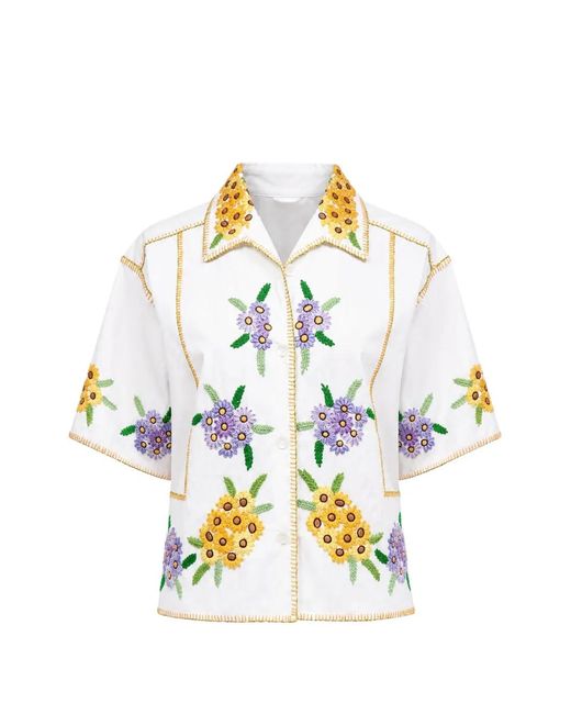 Paul & Joe Metallic Paradiso Floral-Embroidered Shirt