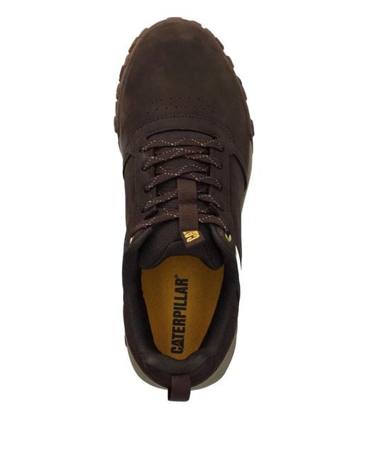 Caterpillar Brown Hex Ready Leather Lace-Up Sneakers for men