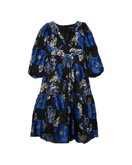 Sister Jane Blues Floral-Jacquard Woven Midi Dress