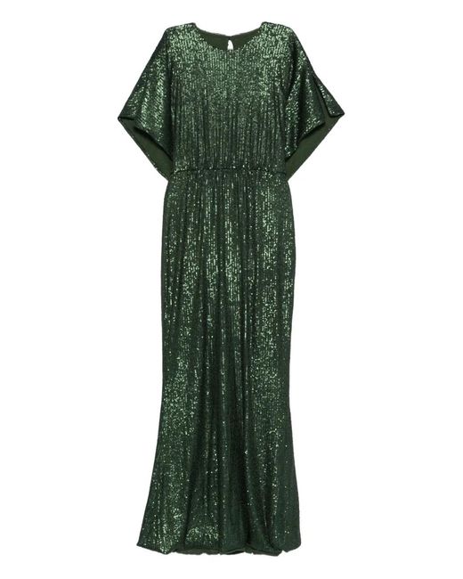 Norma Kamali Green Sequinned Maxi Dress