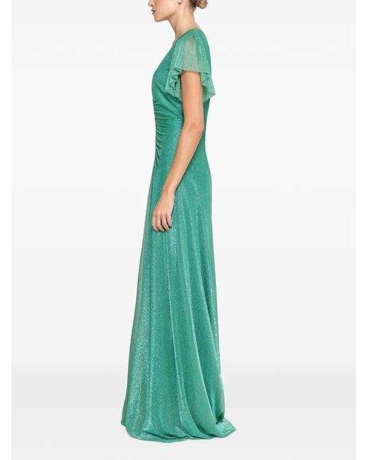 Nissa Green Crystal-Detail Maxi Dress
