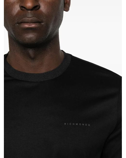 John Richmond Black Logo-Detail T-Shirt for men