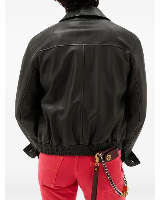 Versace Black Leather Blouson for men