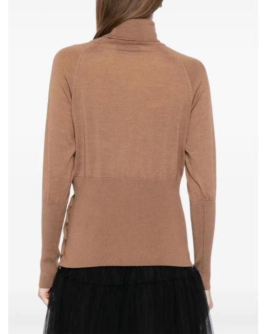 Simone Rocha Getailleerde Top Met Hoge Hals in het Brown