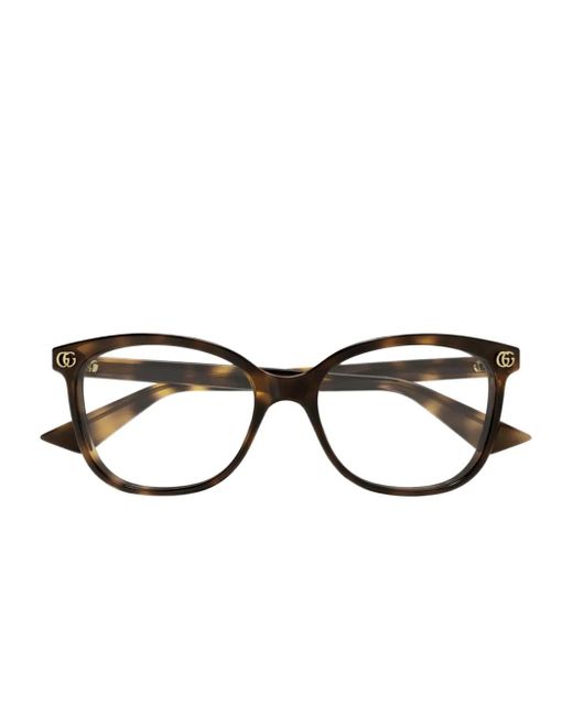 Gucci スクエア眼鏡フレーム Brown