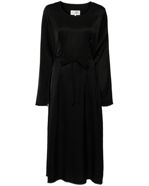 Robe mi-longue à découpe avant MM6 by Maison Martin Margiela en coloris Black