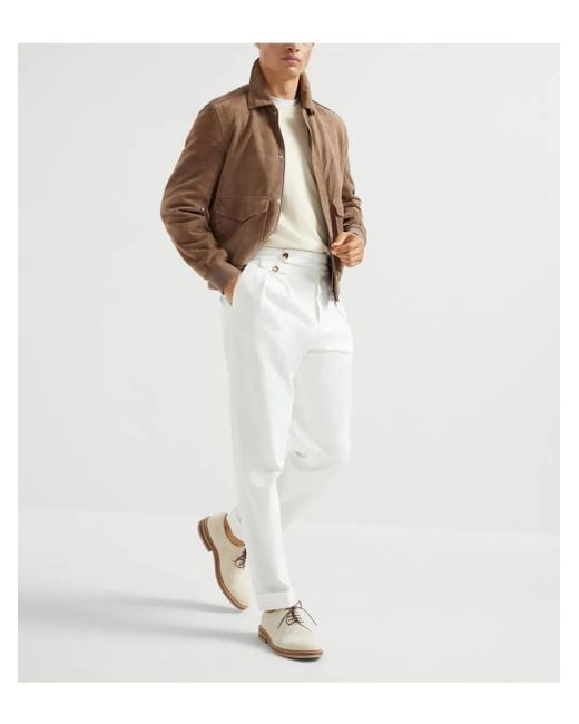 Brunello Cucinelli Brown Aviator Jacket for men