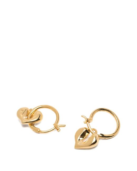 Missoma Metallic Molten Heart-Pendant Hoop Earrings