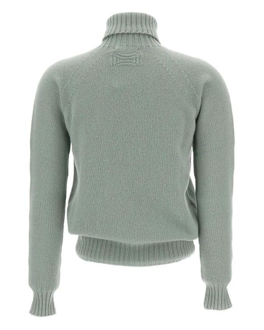 Drumohr Green Turtleneck Raglan-Sleeve Sweater