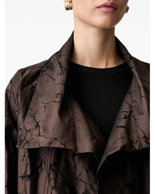 Joseph Ribkoff Black Marble-Print Draped Jacket