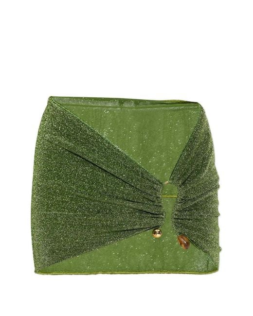 Oseree Green Minijupe À Détail D'Anneau