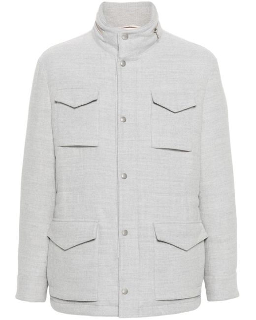 Eleventy Gray Field Wool Jacket for men