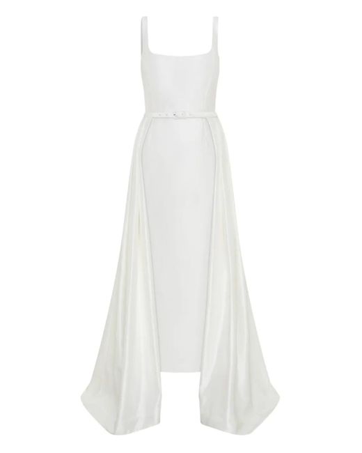 Vestido midi Isaline con cinturón Nicholas de color White