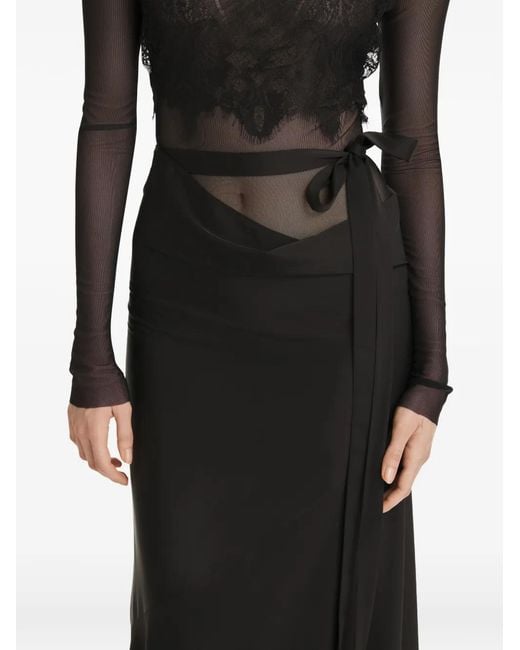 2310 STUDIO Black Draped Maxi Skirt