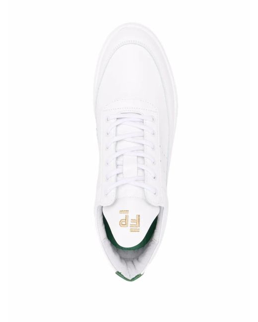 Filling Pieces White Branded Heel-Counter Sneakers