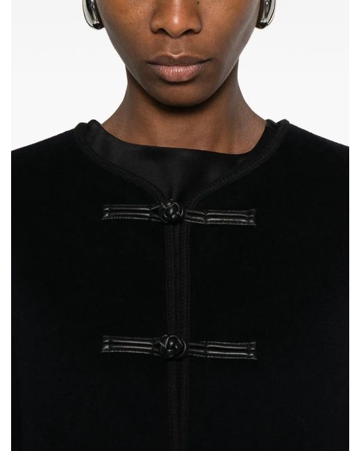 Chaqueta Mandarin De Lana Con Doble Cara Rohe de color Black