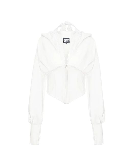 Hamza White Karol Hooded Top