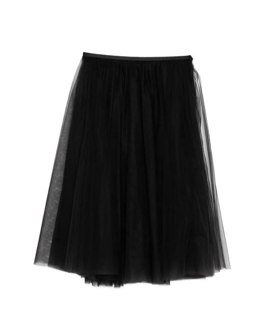 JNBY Black Layered Mesh Midi Skirt