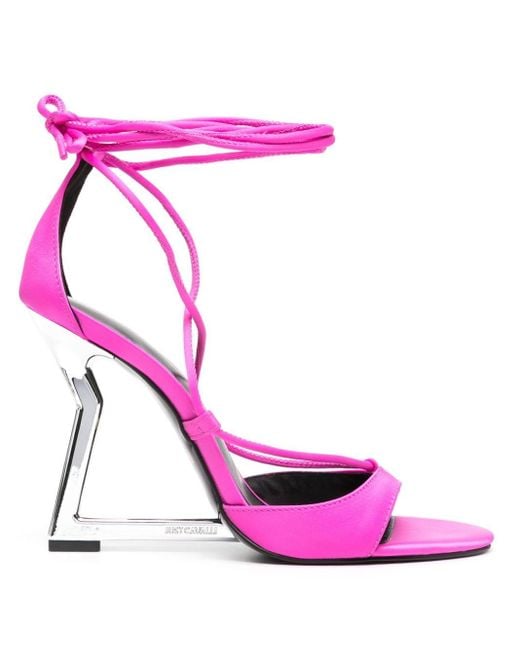 Just Cavalli Pink 110mm Tie-fastening Sandals