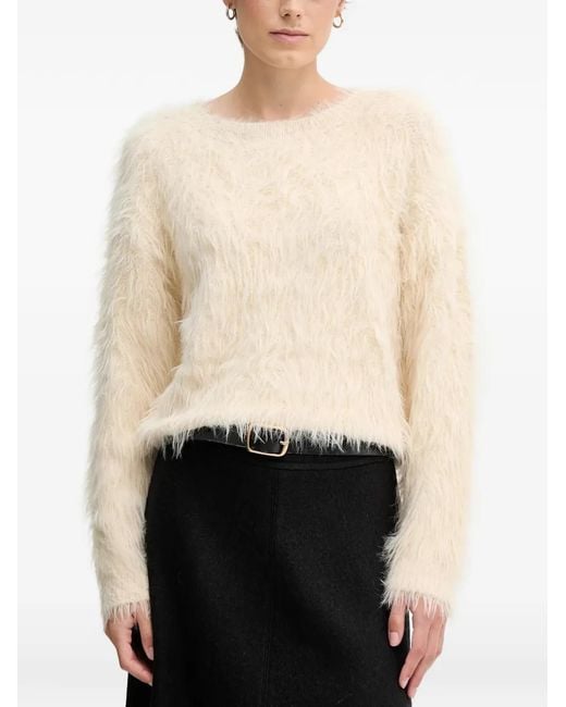 Ouí White Fluffy Knitted Jumper