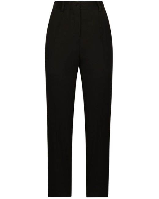 Pantalon en laine vierge mélangée Dolce & Gabbana en coloris Black