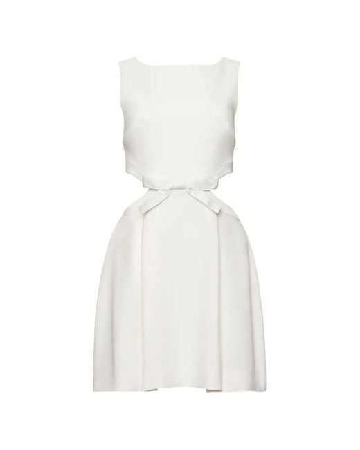 Cinq À Sept White Cutout Bow Mini Dress