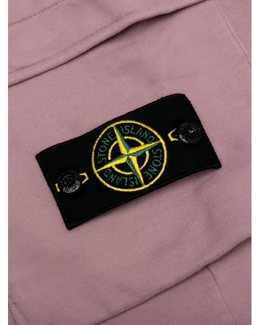 Stone Island Pink Cargo-Pocket Fleece Trousers for men