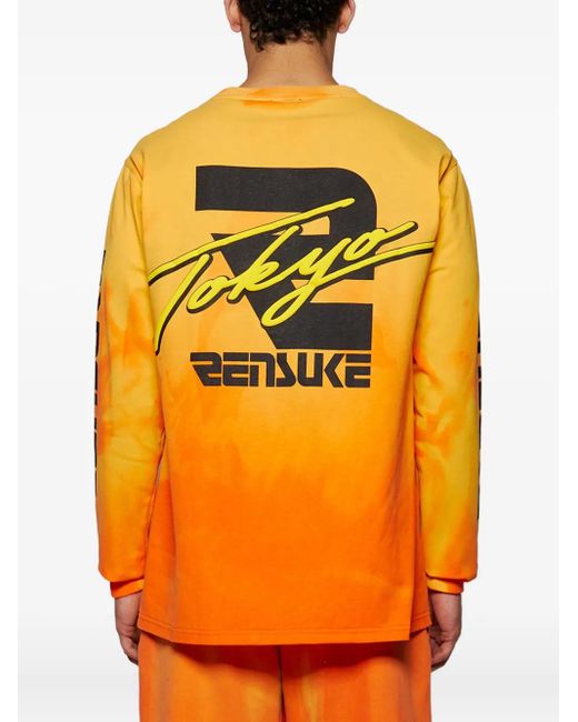 Rensuke Tokyo Orange T-Shirt À Motif Tie Dye for men