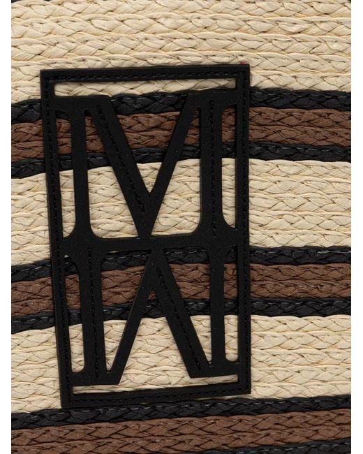 Marc O' Polo Natural Large Striped Logo-Patch Tote Bag