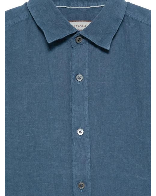 Canali Blue Buttoned Shirt for men