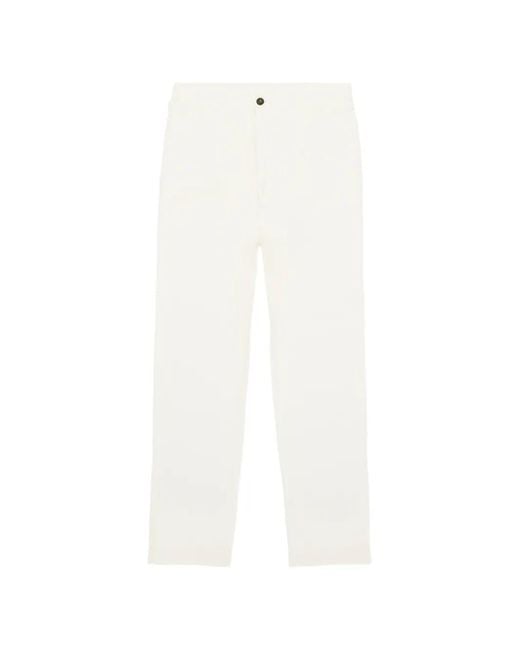 Fortela White Front-Pleat Trousers for men
