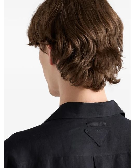 Prada Black Linen Shirt for men