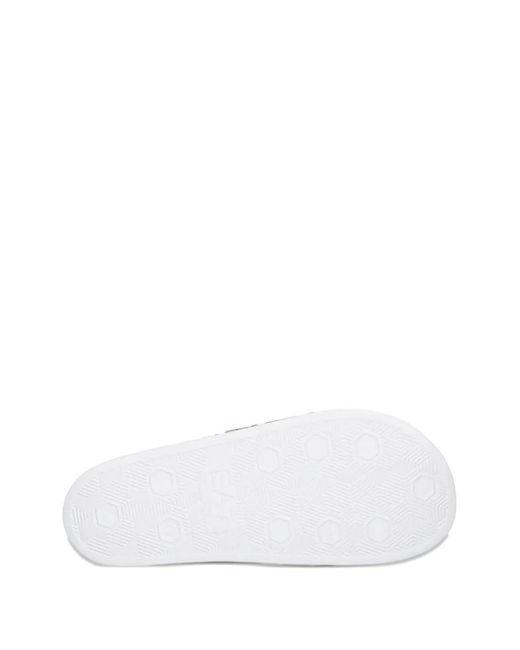 EA7 White Logo-Embossed Slides